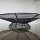 Modernist fruit basket, minimalist in black lacquered metal 1960