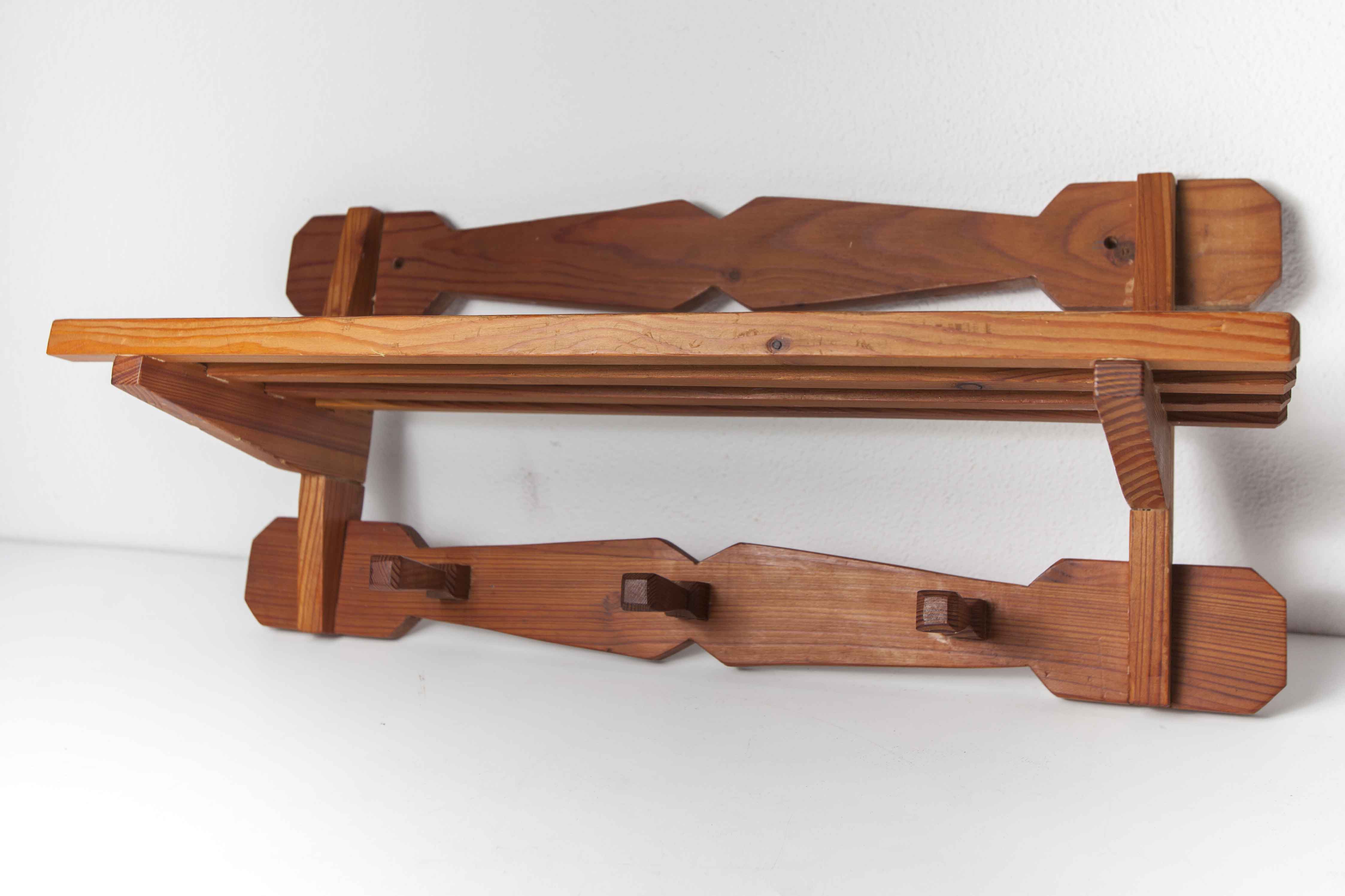 60's coat rack in solid beech