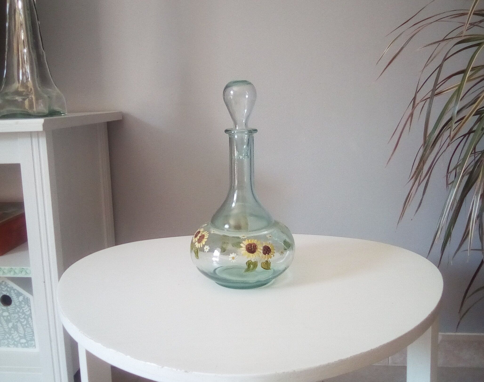 Old carafe bluish glass