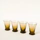 Set of 4 small smoked glass glasses, Art Deco, 1930.