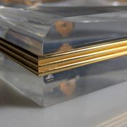 Lucite and brass catchall attributed to Claude Malle/Maison Roméo.