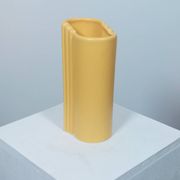 Three yellow vases in Memphis style by ASA Germany.