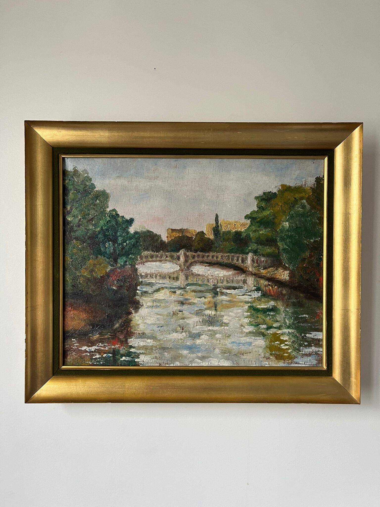 River landscape - Oil on canvas - Early 20th century