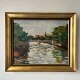 River landscape - Oil on canvas - Early 20th century