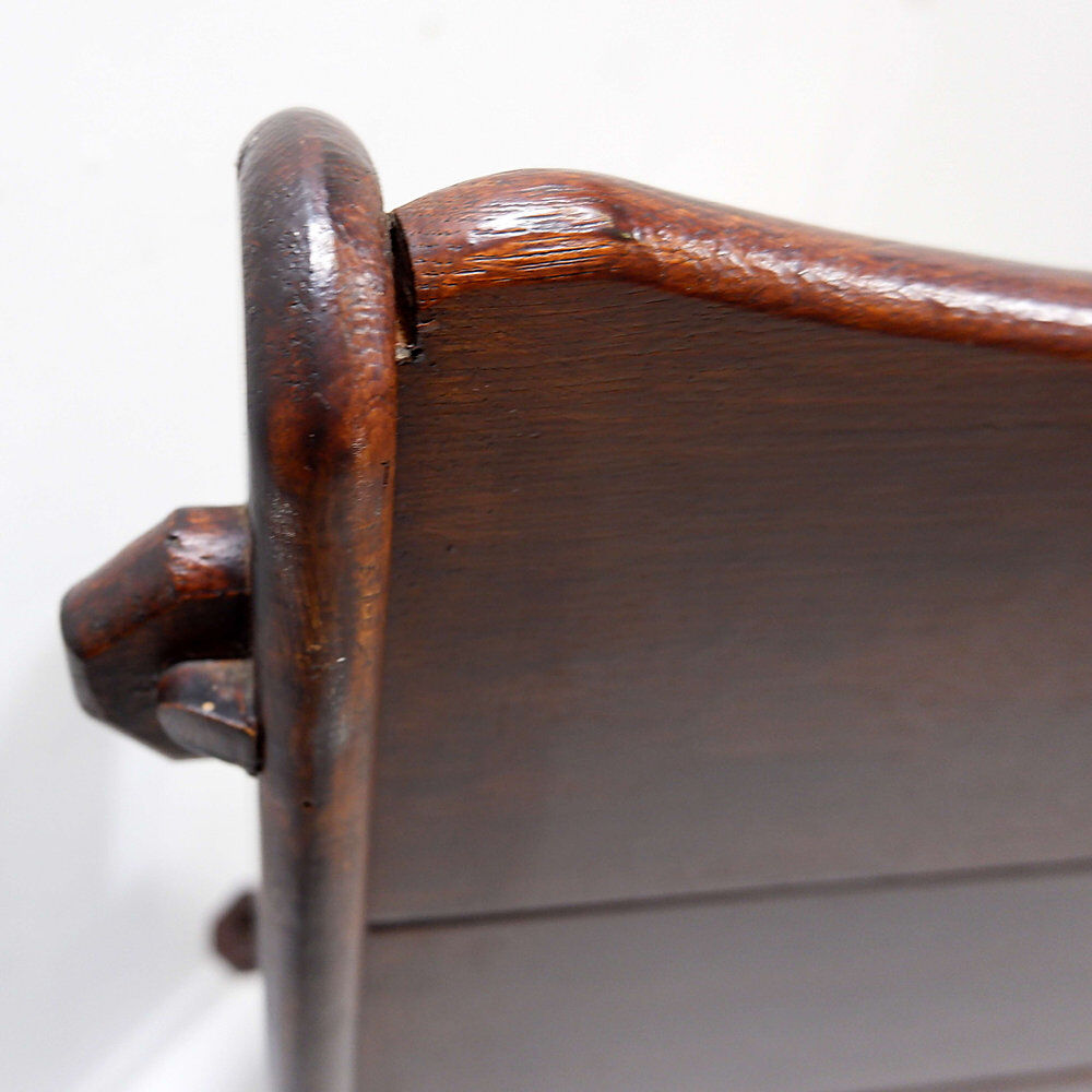 Vintage solid wood church bench from the 20th century.