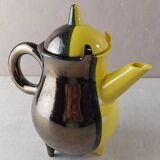 Ancienne cafetière / théière, céramique bicolore, Luc Lucchesi, de Vallauri