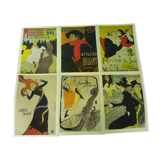 6 Toulouse-Lautrec posters, coloured glazed paper,31 x 44 cm, Taschen Posterbook