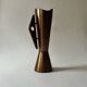 Scandinavian design vase in copper & teak, Denmark 1950
