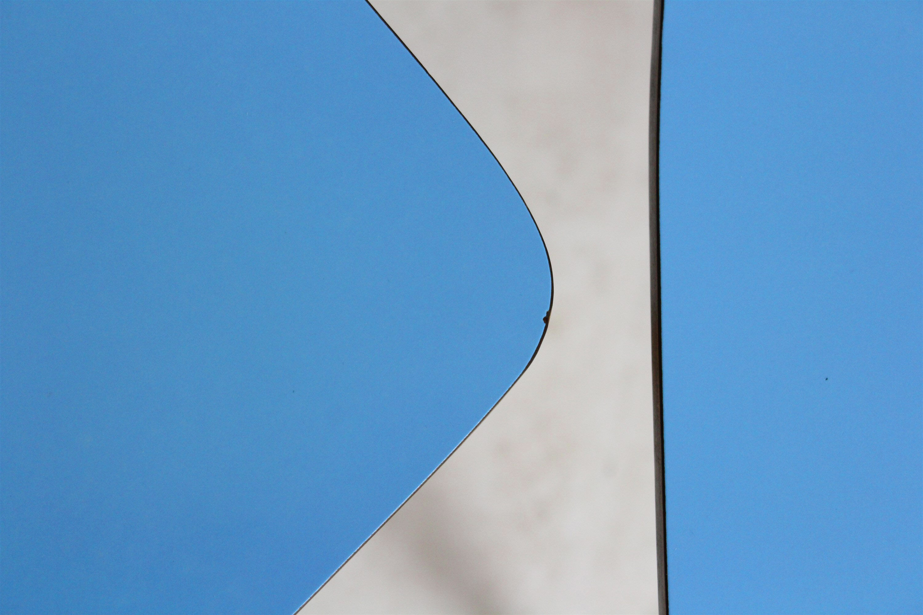Vintage blue Formica & wood chairs, 1960s, set of 2