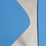 Vintage blue Formica & wood chairs, 1960s, set of 2