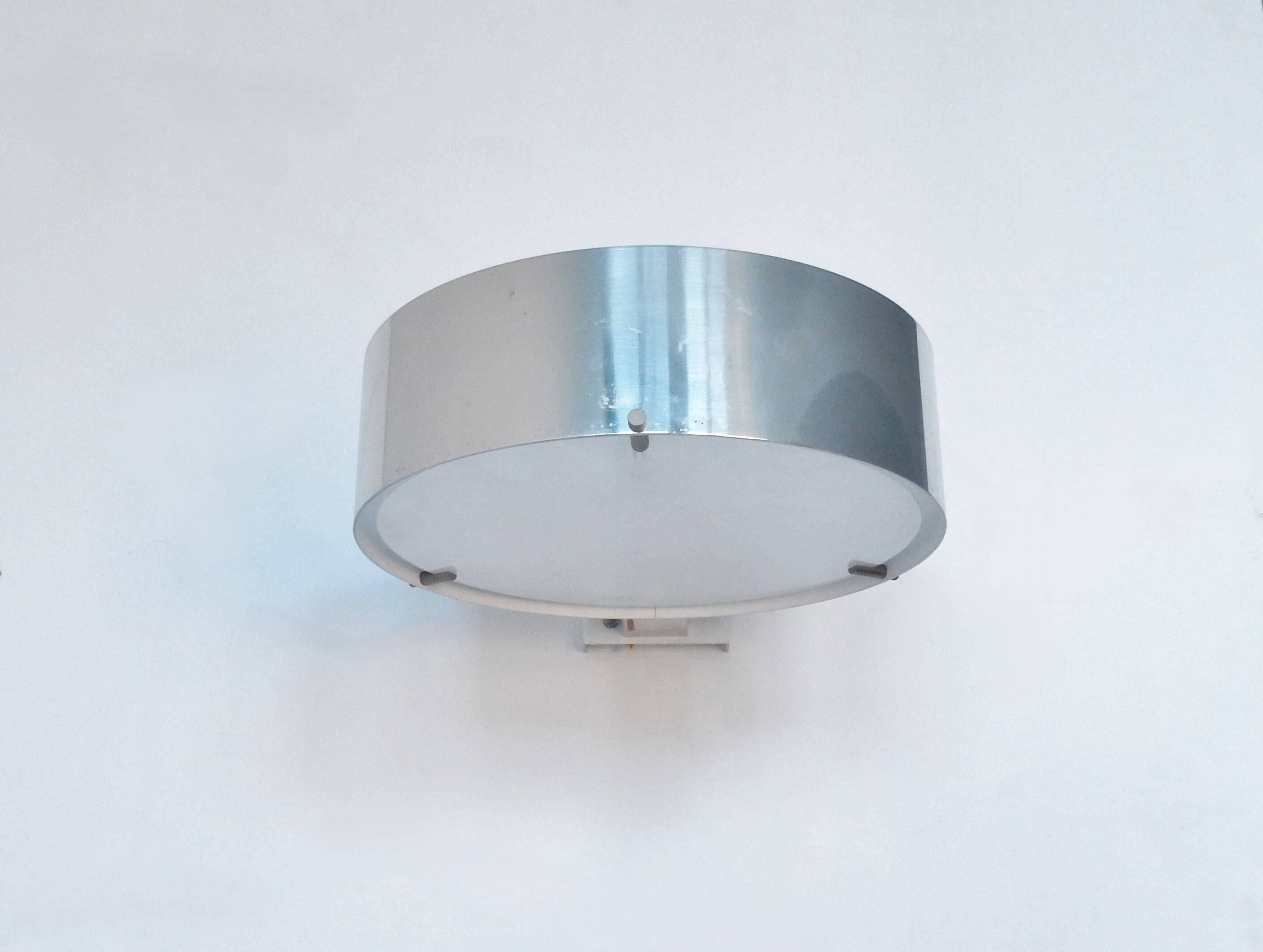 Chromed metal and glass wall lamp by Bruno Gatta for Stilnovo, Italy 1960's