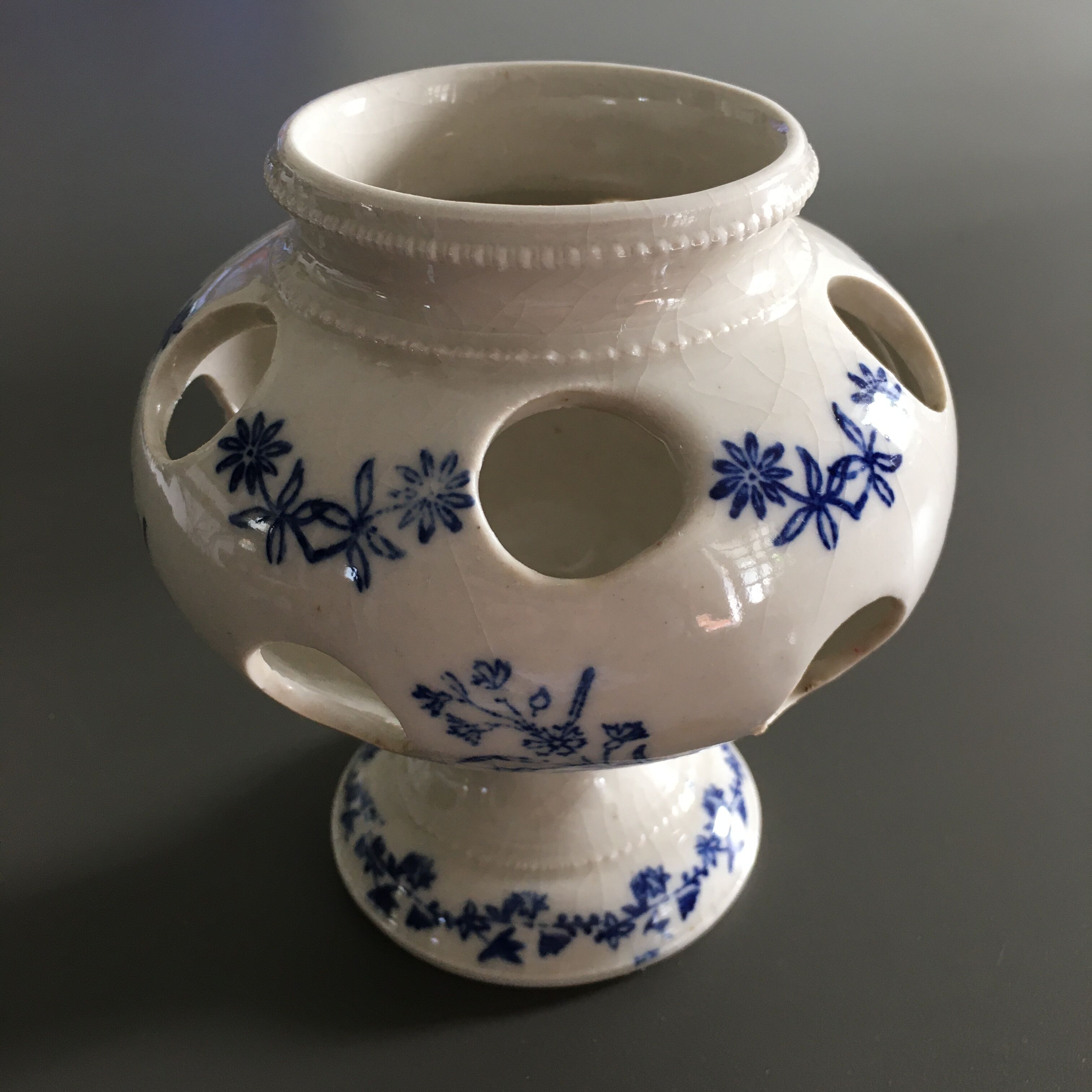 Blue decorative flower vase