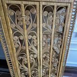 Rattan library shelves