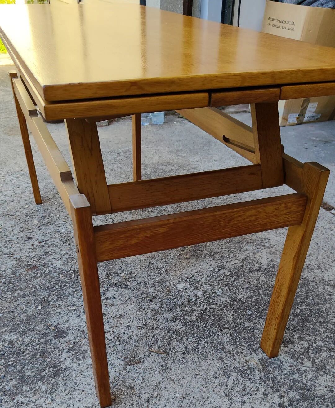 Modular vintage Scandinavian dining table in oak, 1970s.