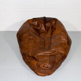 Midcentury modern leather patchwork bean bag, 1970