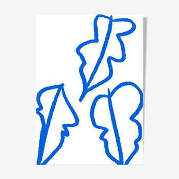 Illustration "Feuilles bleues"