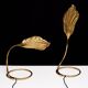 Pair Brass leaf table lamps design by Carlo Giorgi & Tommaso Barbi 1970s