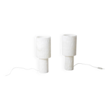 Pair of alabaster lamps, contemporary work