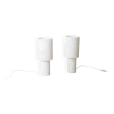 Paire de lampes en albâtre, travail contemporain