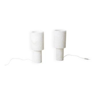 Pair of alabaster lamps, contemporary work