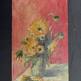 Oil on panel, pair of signed bouquet frames, early 20th century