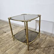 Table d'appoint en laiton, France, années 1950.