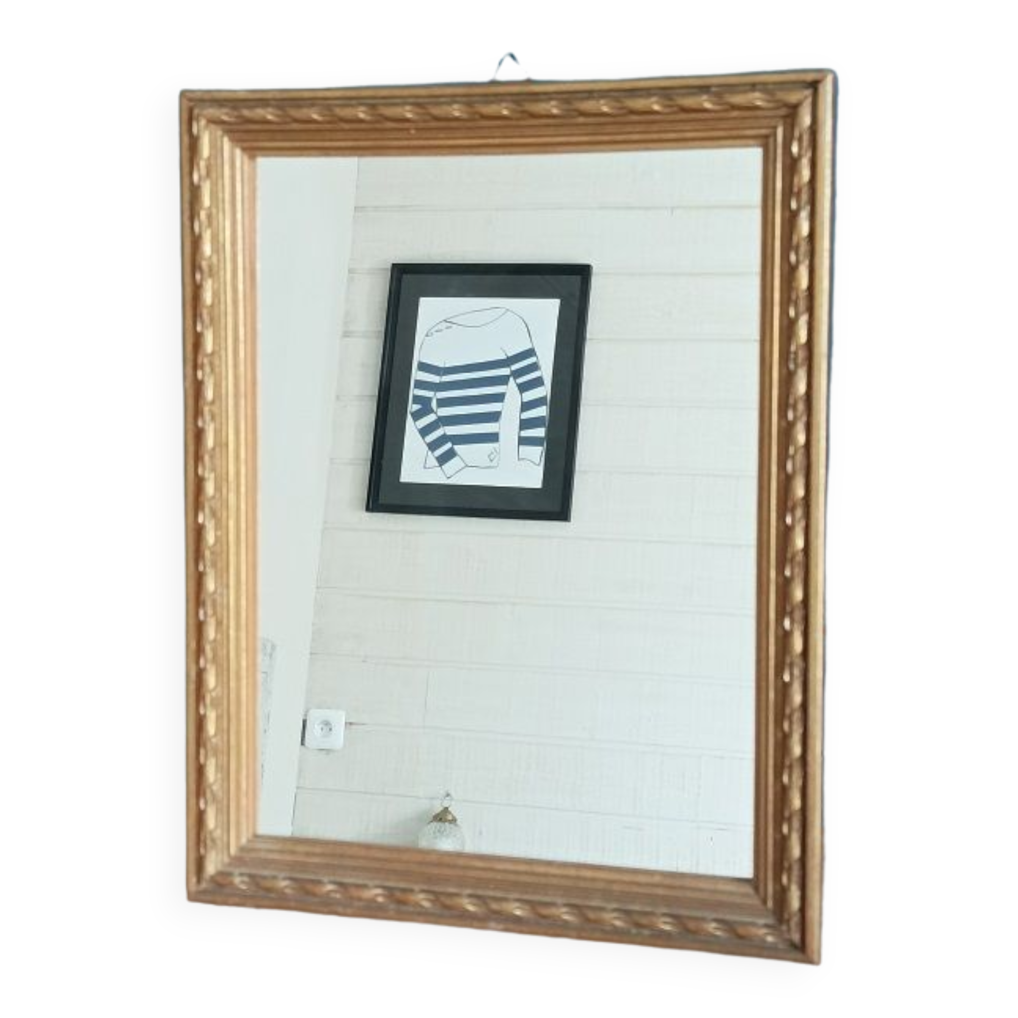 Mirror carved carved patinated gilded wood