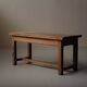 Antique work table/console in solid oak, Auvergne, circa 1900