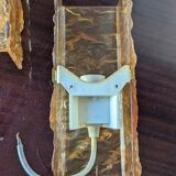 3 champagne-colored resin wall lights 1960 France