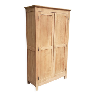 Parisian wardrobe 2 doors 3 shelves solid oak raw wood