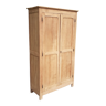 Armoire parisienne 2 portes 3 étagères chêne massif bois brut