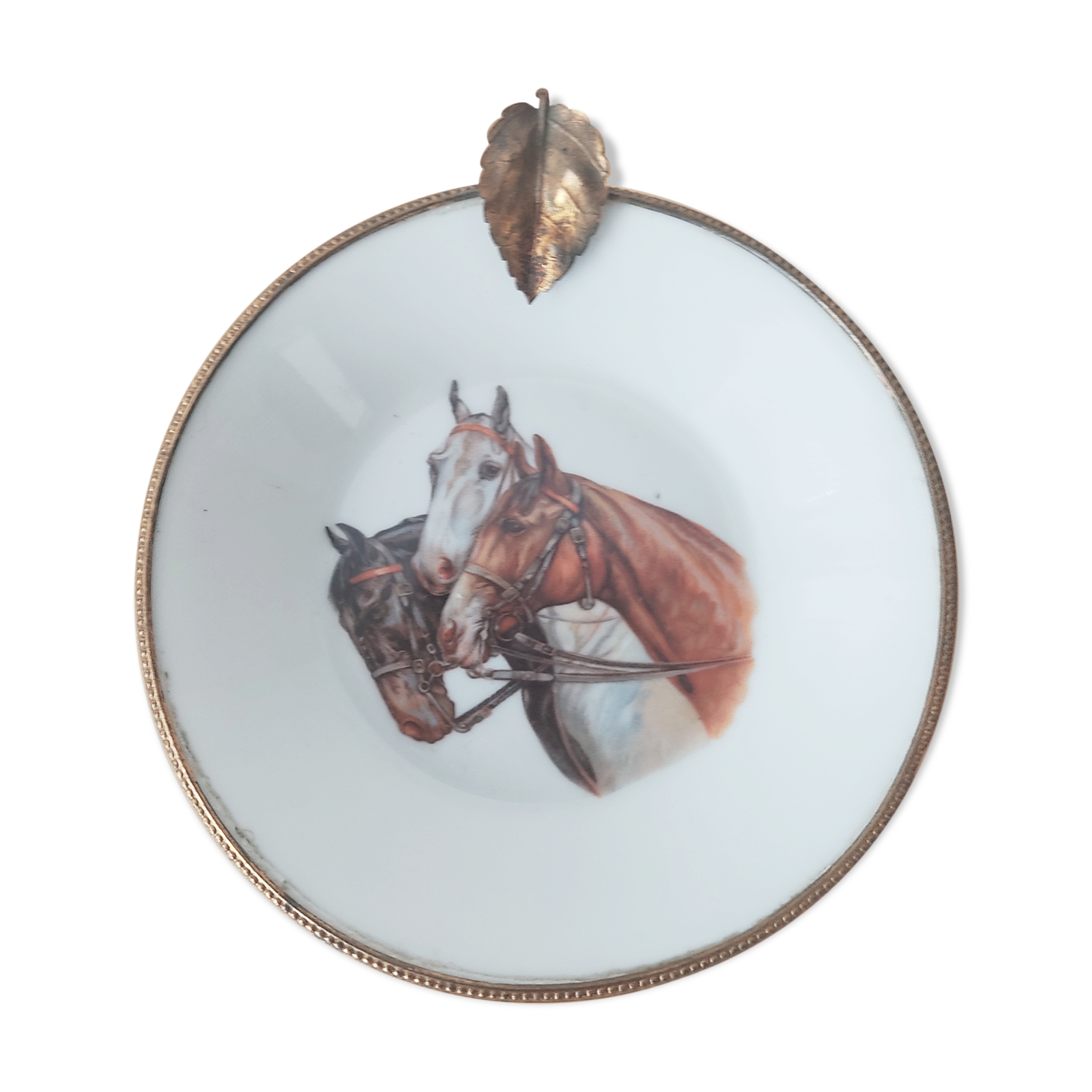 Empty pocket head of horses Limoges