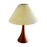Large vintage table lamp by fog and morup in teak denmark 1960