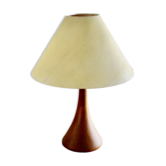 Large vintage table lamp by fog and morup in teak denmark 1960