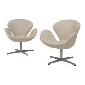 Ensemble de chaises en cuir Swan par Arne Jacobsen pour Fritz Hansen, Danemark 2006
