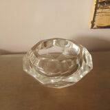 Cendrier en cristal taillé  à facettes vintage 70's