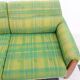 Green three seat sofa Teak frame