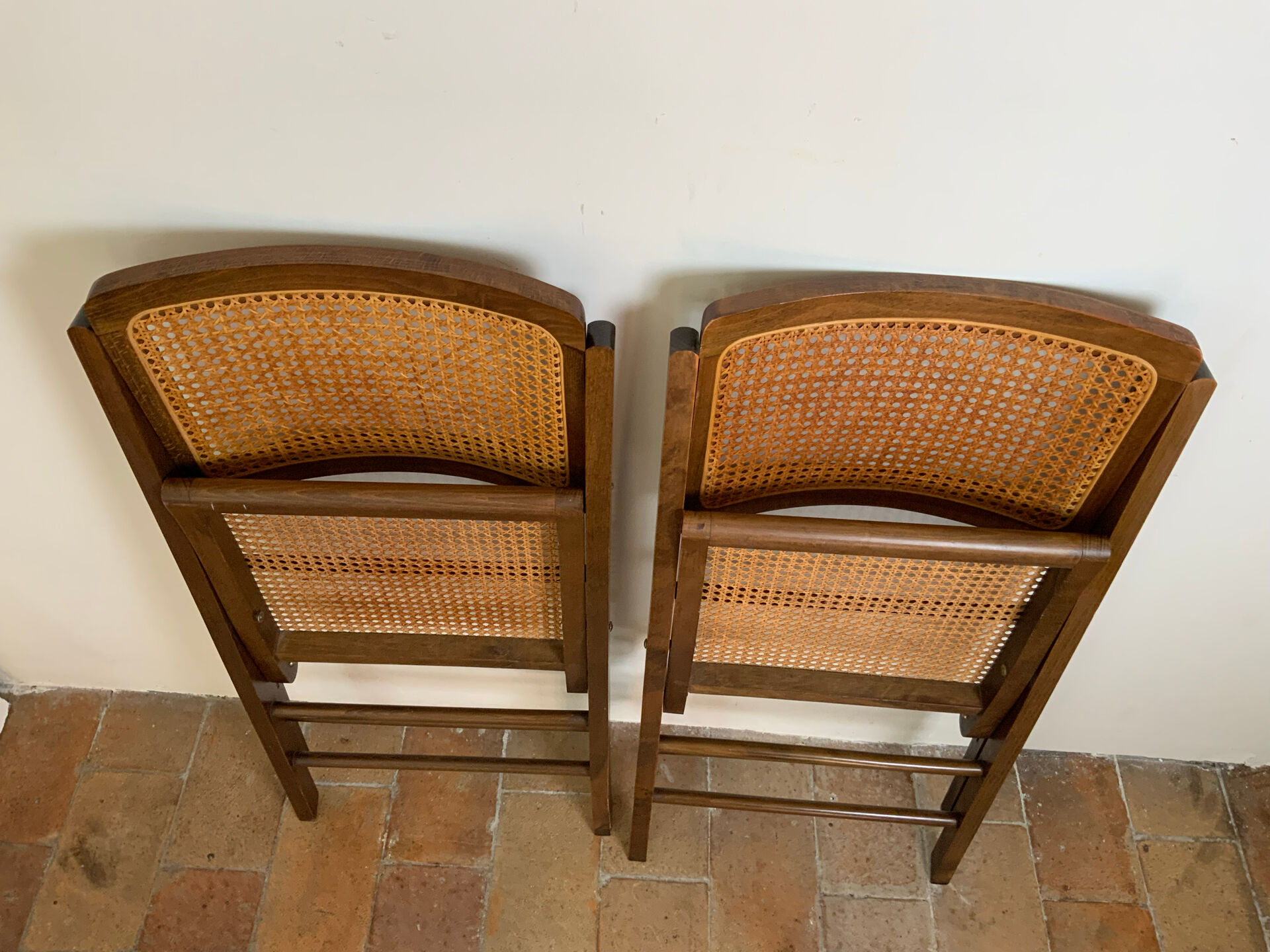 Paire de chaise pliante mid-century 