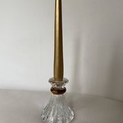 Crystal Lustre D'Arques, Candle Holder with Gold Edge