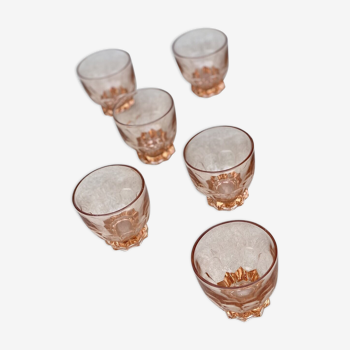 Lot de 6 verres à eau Rosaline en verre rose