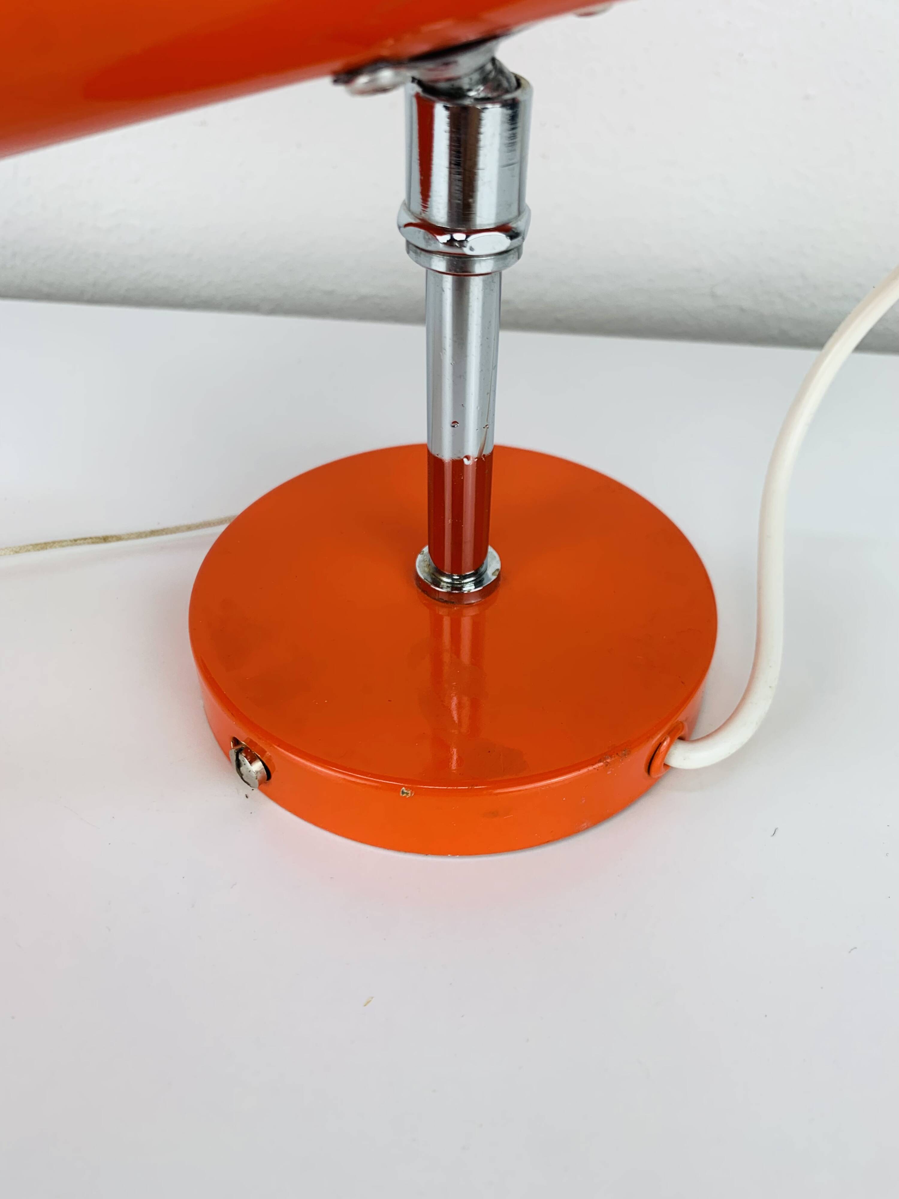 Vintage 70s orange spotlight wall light, space age