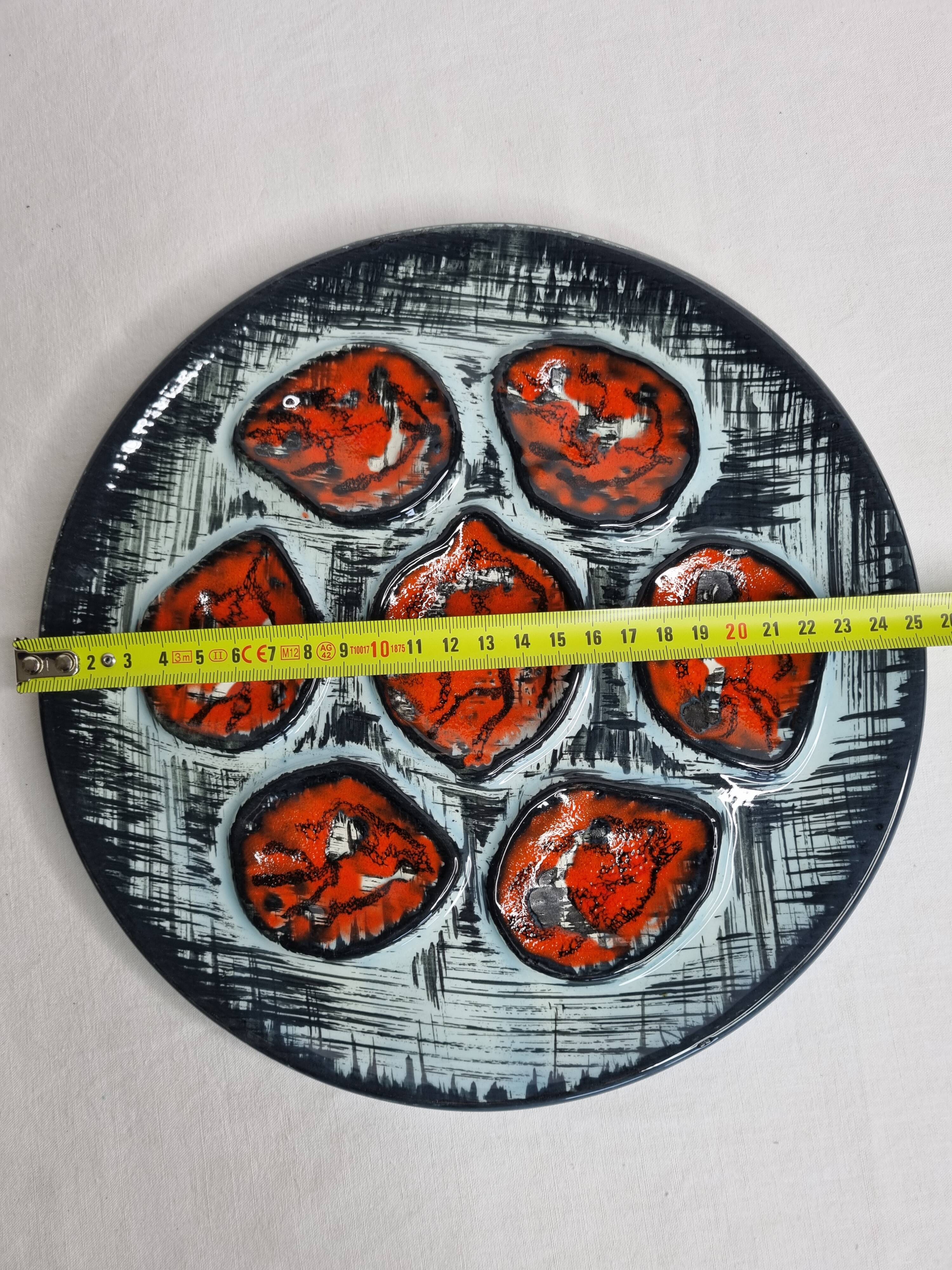 Set of six plates, oyster set, Pornic, 25 cm