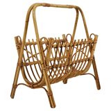 Bamboo and rattan magazine rack in the style of Franco Albini, Italy, 1950s.