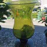 Outdoor photophore in bubbled glass by Verrerie du Marais