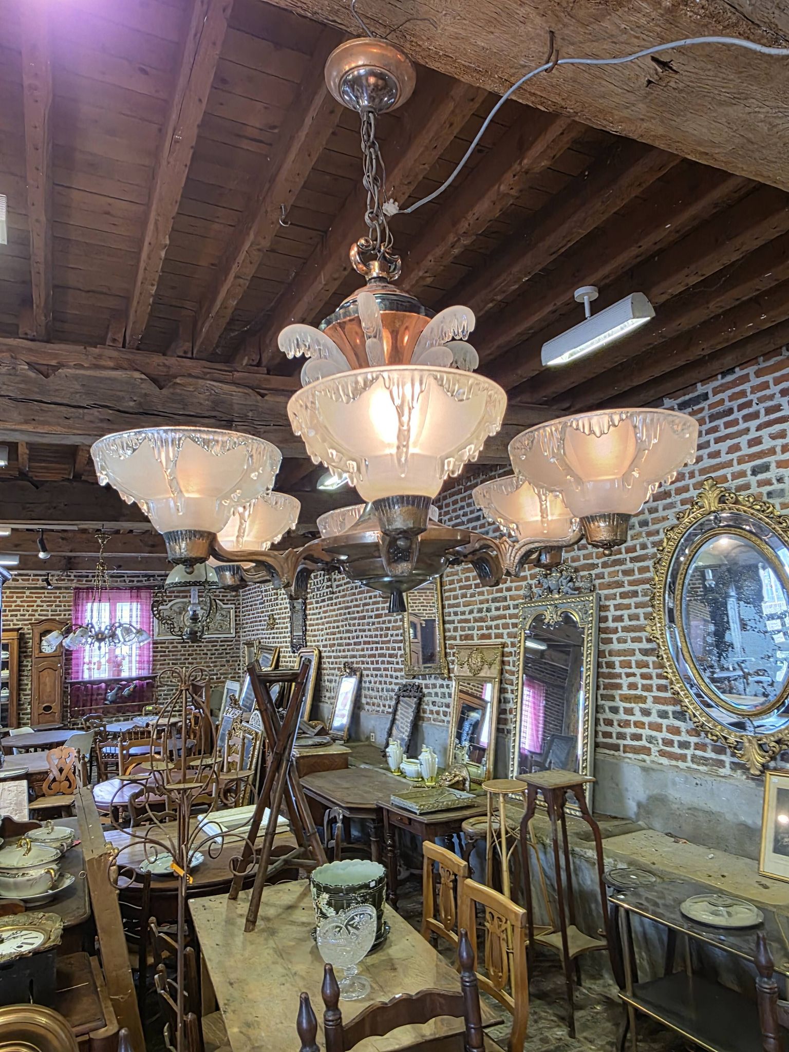 Ezan Art Deco 6-light chandelier