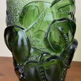 Pair of pressed glass vases - molded art deco period circa 1930