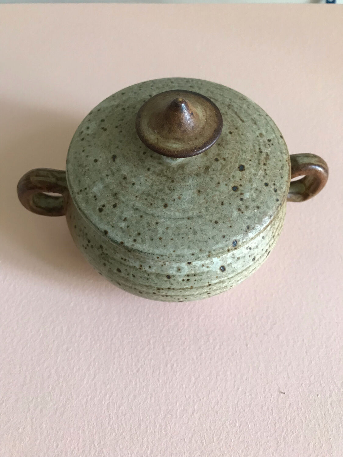Stoneware sugar bowl
