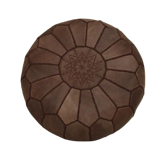 Pouf marocain en cuir Marron tabac