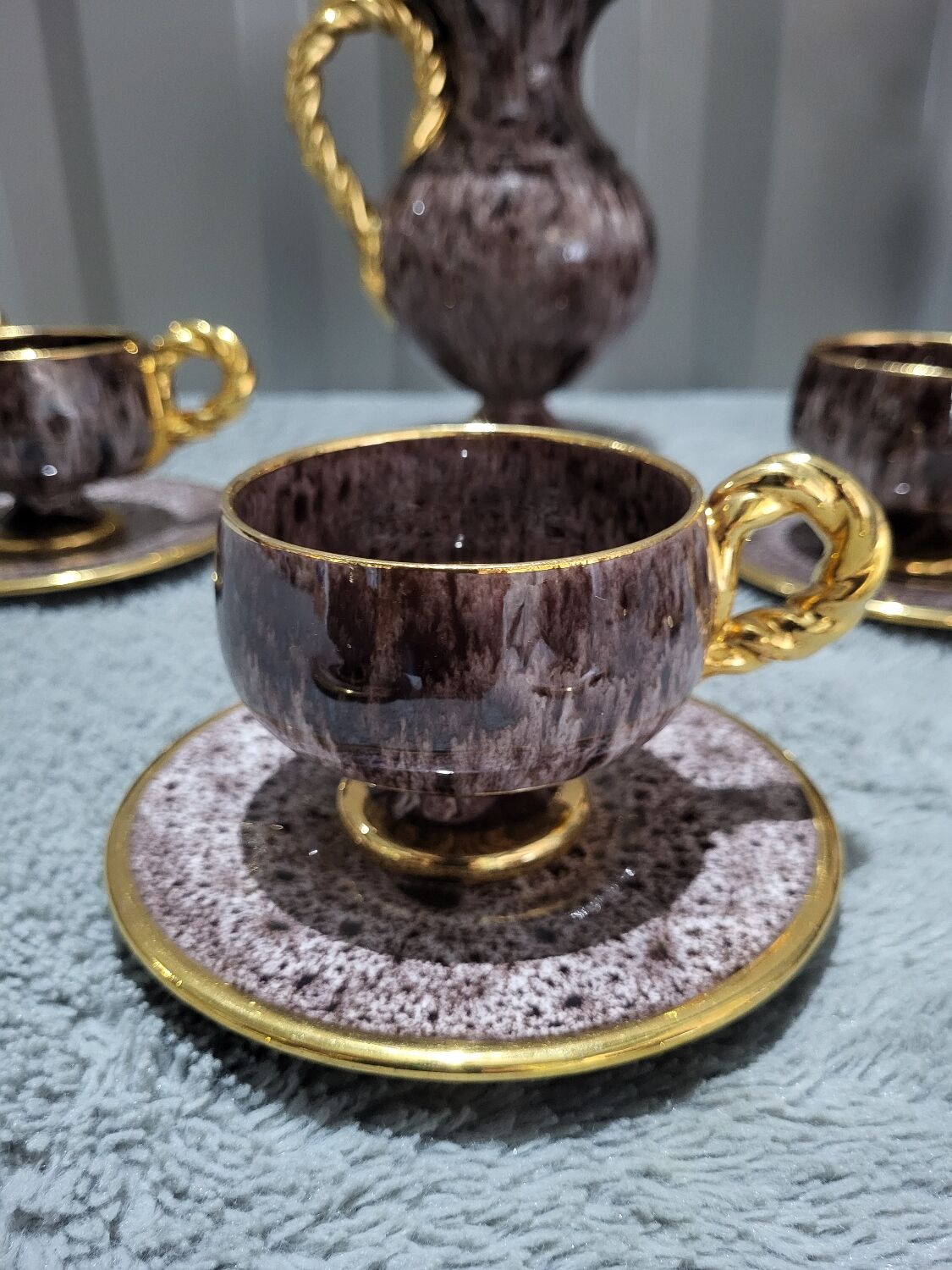 Complete coffee and tea set by Marius Gugie Vallauris Vintage