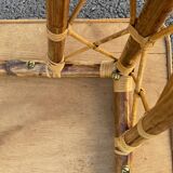 Rattan table vintage compass feet